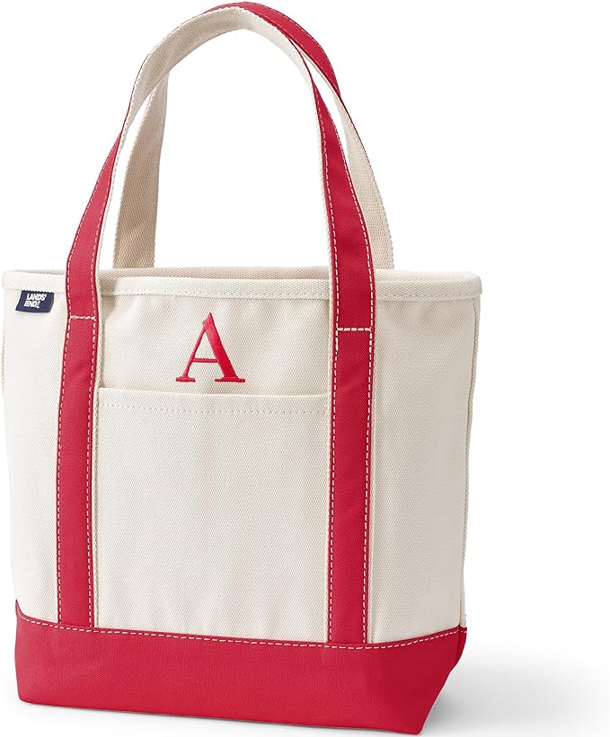 Lands' End Pre-Monogrammed Letter Canvas Tote Bag