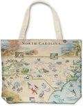 Xplorer Maps Canvas Tote Bag with Handles, Cloth Grocery Shopping Bag, Reusable & Eco-friendly Bag, 100% Cotton, Washable