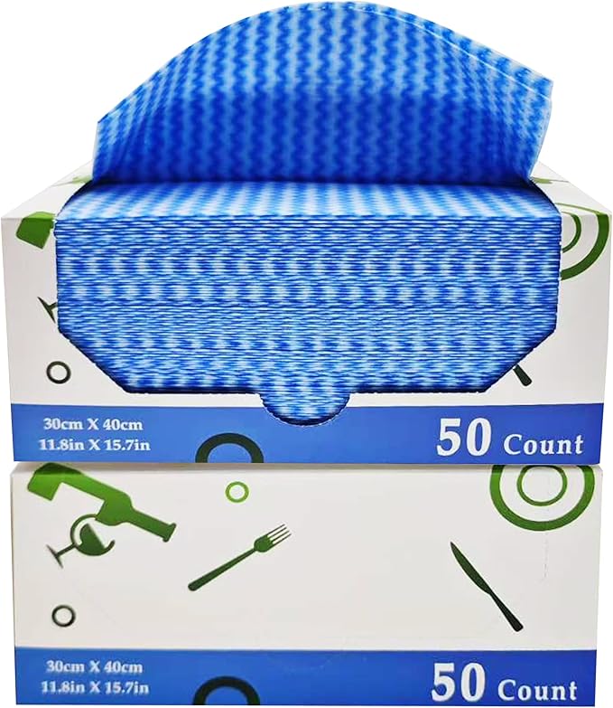 Atitifope Multi-Use Reusable Cloths - Heavy Duty Wipes for Kitchen, Bathroom & Car (50 Count (Pack of 2))