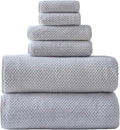 Akzpe 40x80 Inches Bath Sheets Towels for Adults Oversized Bath Towels Extra Large Luxury Super Soft Absorbent Quick Dry Microfiber (Gray,6PCS)