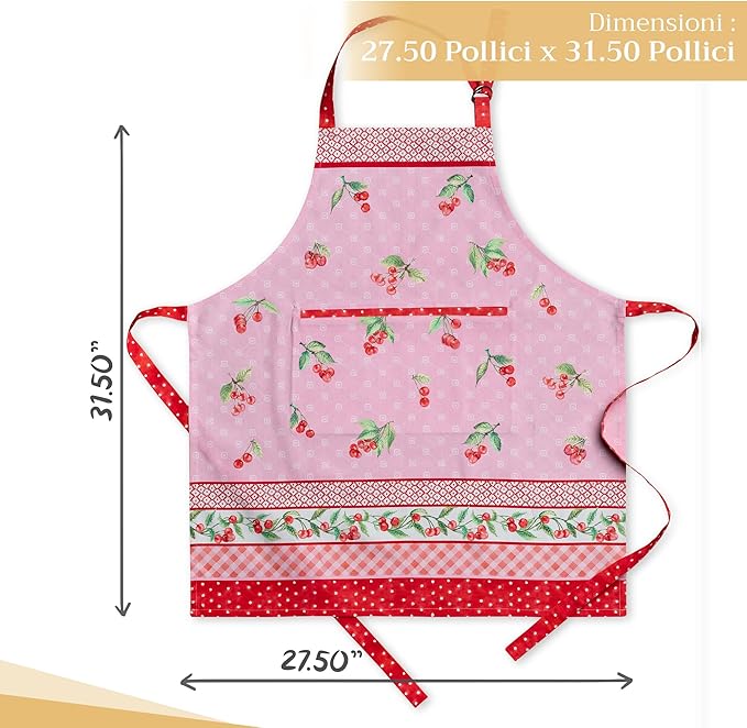 Maison d' Hermine 100% Cotton Apron for women with Pocket Kitchen Chef Apron for Men Cooking Gardening Server Waitress