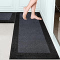 DOMUSTEX Machine Washable (24" x 36"+ 24" x 60"') Kitchen Rugs Set of 2, Non Slip Kitchen Mats for Floor, Absorbent Entrance Runner Rugs for Bedroom, Hallway, Bathroom, Door (Roll Packing)