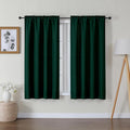 Lecloud Bessie Hunter Green Curtains 45 Inch Length 2 Pcs, Light Filteringn Airy Warm Faux Linen Textured Curtains, Durable Rod Pocket Window Treatments for Bedroom Laundry Room, Each 30" W x 54" L