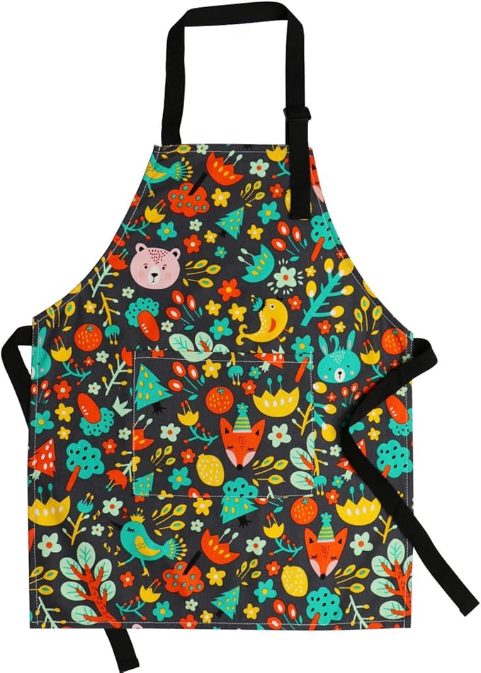 Jennice House Kids Aprons, Cotton Children Aprons with Adjustable Neck Strap Child Chef Aprons