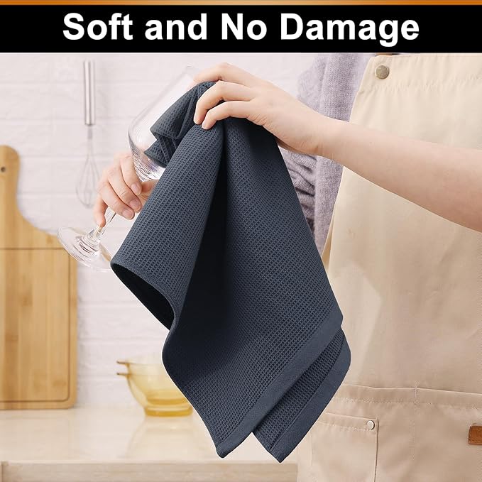 Homaxy 100% Cotton Waffle Weave Kitchen Towels - 6 Pack Soft and Absorbent Dish Towels - 16 x 26 Inches Quick Dry Hand Towels - Mixed Color
