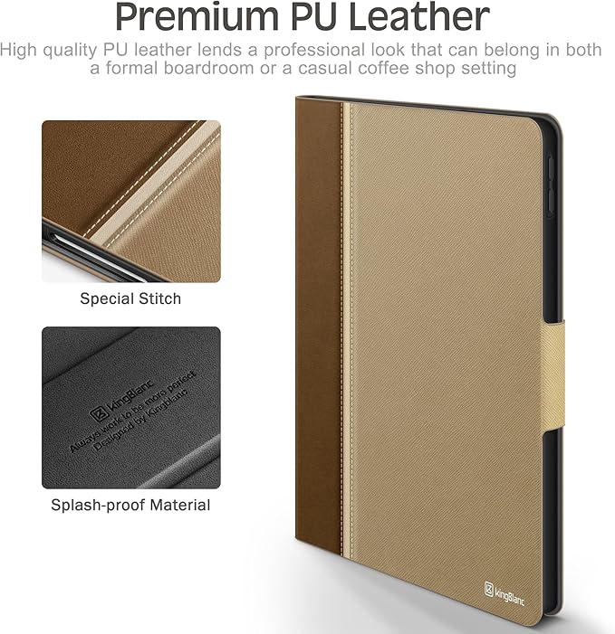 KingBlanc Case for iPad (A16) 11th Generation 11 Inch 2025, iPad 10th Gen 10.9 Inch 2022 with Pencil Holder, PU Leather Protective Cover, Auto Sleep/Wake, Viewing/Typing Angle, Magnetic Clasp, Beige
