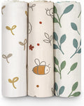 HECCEI Baby Swaddle Blankets, 70% Bamboo 30% Cotton Muslin Swaddle Blanket, Large Breathable Receiving Blankets for Newborn, Boy and Girl Swaddles, Registry & Gift, 47 x 47 inches