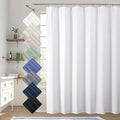 Aiyufeng Moga White Long Fabric Shower Curtain 72x78 inches Long, Hotel Quality, Washable, Water Repellent, White Spa Bathroom Curtains with 12 Button Holes, 72x78