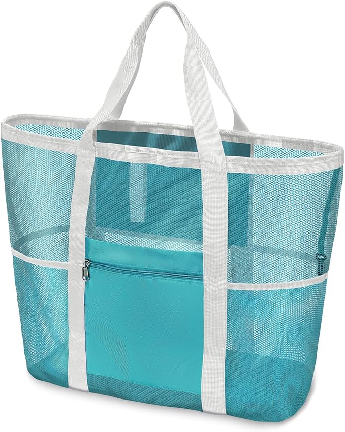 F-color Mesh Beach Bag Family - Large Tote Bag for Cruise Pool Toys Beach Vacation Essentials