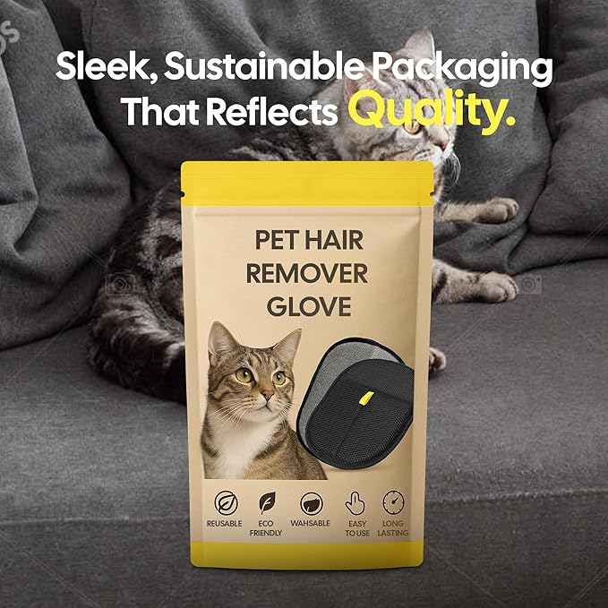 Pet Hair Remover Glove for Dogs & Cats – Reusable Fur & Lint Removal Mitt for Sofa, Clothes, Car Seats – Washable Grooming Tool