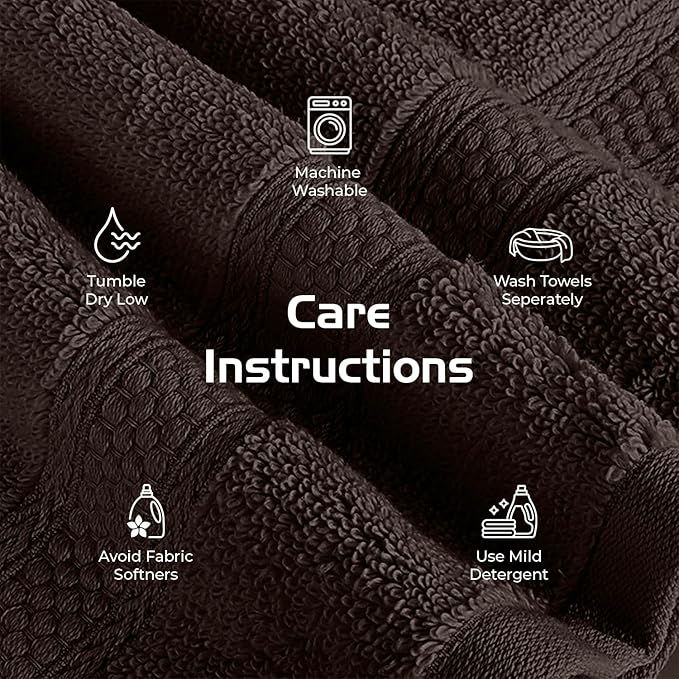 RIVERSIDE 12 Pack Premium 100% Cotton Face Wash Cloths, 12 x 12 Inches, Soft & Absorbent Face Towels for Bathroom Wash Clothes, 550 GSM, Luxury WashCloths for Showering, Body, Spa & Gym, Brown