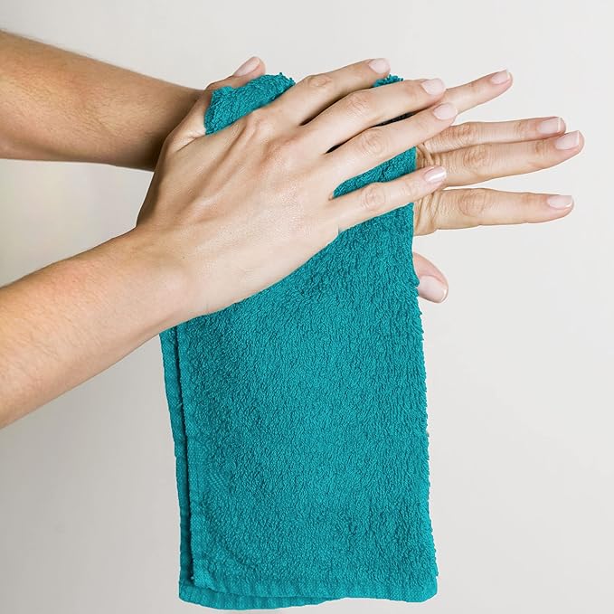 Utopia Towels 60 Pack Cotton Washcloths Set, 100% Ring Spun Cotton, Premium Flannel Face Cloths, Highly Absorbent and Soft Feel Fingertip Towels, Turquoise