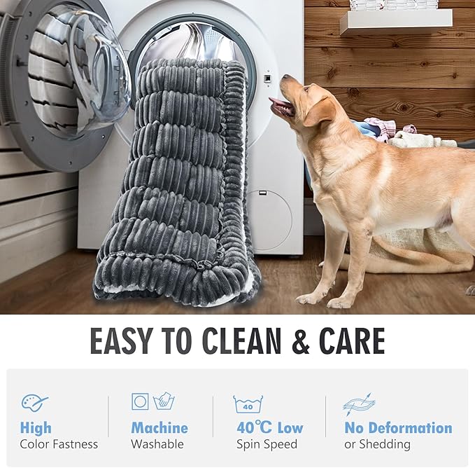 ROUWINNE Dog Bed for Truck Back Seat Non-Slip, Truck Dog Bed Soft and Comfortable, Back Seat Pet Bed Mat for Travel, Pet Car Blanket for Backseat Extender and Seat Covers Grey 59”X27.5”