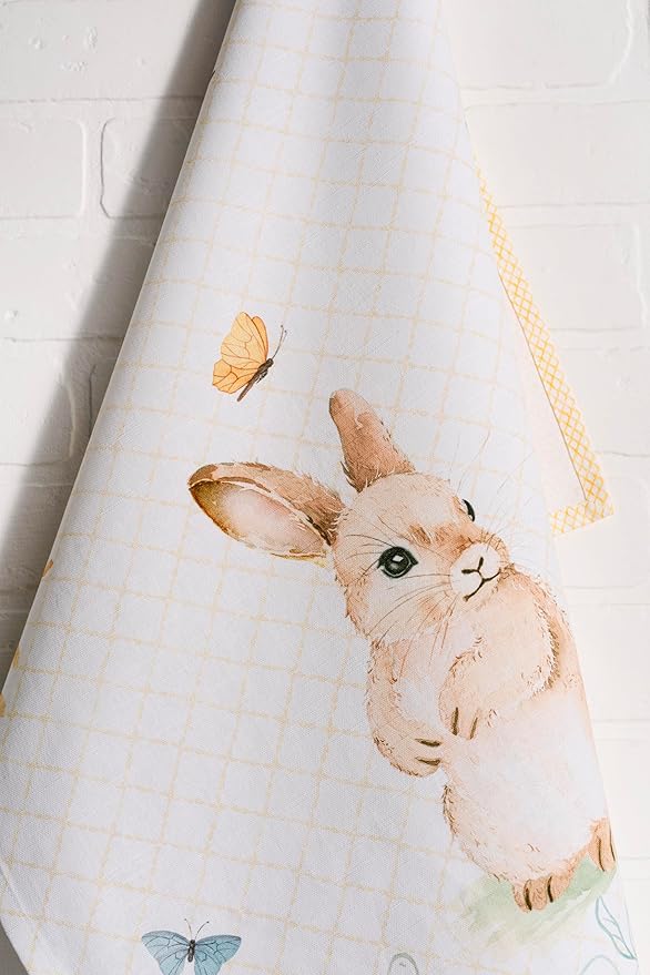 Maison d' Hermine Kitchen Towels Set of 3 100% Cotton 27.50" x 20" Reusable Cloth Tea Dish Towels Absorbent with Hanging Loop for Kitchen, Home, Dining, Cocktail Parties Spring/Summer (Easter Dew)