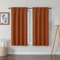 Lecloud Bessie Orange Curtains 54 Inch Length 2 Panels Set, Light Filtering Curtains Faux Linen Textured Drapes for Bedroom Living Room, Soft Airy Rod Pocket Window Treatments, Each 30 W x 54 L