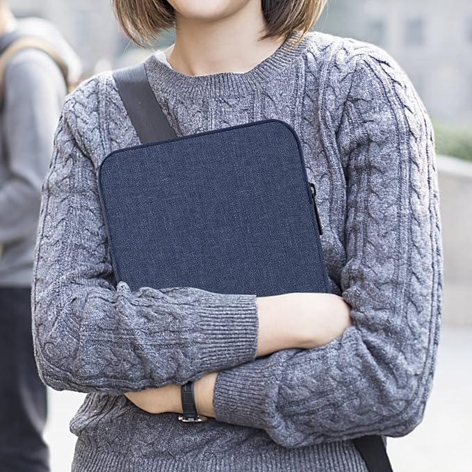 MoKo 7-8 Inch Tablet Sleeve Bag, Polyester Pouch Cover Case Fits iPad mini (A17 Pro) 8.3" 2024, iPad mini 6/5/4/3/2/1, Samsung Galaxy Tab S2 8.0, Tab A 8.0, ZenPad Z8s 7.9,Navy Blue