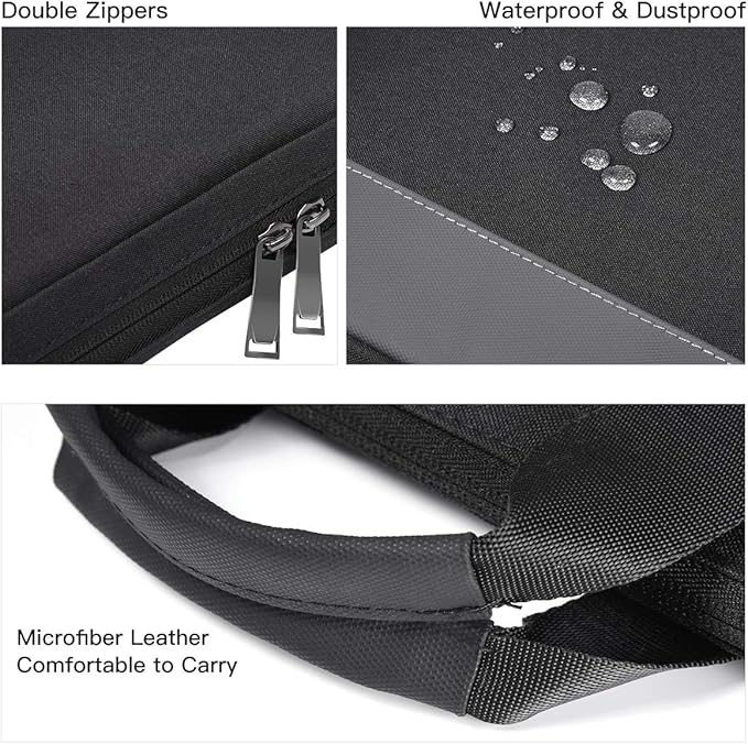 11.6-12.9 Inch Waterproof Laptop Bag Sleeve for Women Men Business Briefcase with Organizer for Acer Chromebook Spin 311, Lenovo Chromebook C330, Samsung Chromebook 4, HP ASUS Dell Surface Case, Black