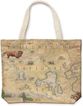 Xplorer Maps Canvas Tote Bag with Handles, Cloth Grocery Shopping Bag, Reusable & Eco-friendly Bag, 100% Cotton, Washable