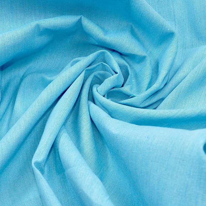 Linen Pre-Cut Qilting Fabric by The Yard Entelare(Blue,1yd)