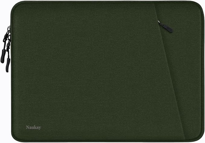 Laptop Sleeve 14 inch, Shockproof Protective Computer Cover with Accessories Pocket, Portable Laptop Case Compatible for 14 inch MacBook Air/Pro, Dell, HP, Acer, Asus, Lenovo, Army Green