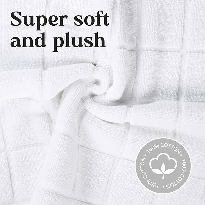 Superior 100% Cotton Bathmat Set, Bath Mats, Bathroom Decor, Shower, Bathtub Essentials, Home Accessories, Small Washable Rug, No Backing, Heavyweight, Nora Collection, Set of 2, 22" x 35", White