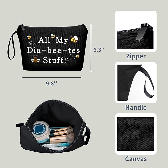 ARIOSEY Diabetic Medicine Pouch - Cute Travel Cosmetic Bag, Best Supplies for Diabetics Idea