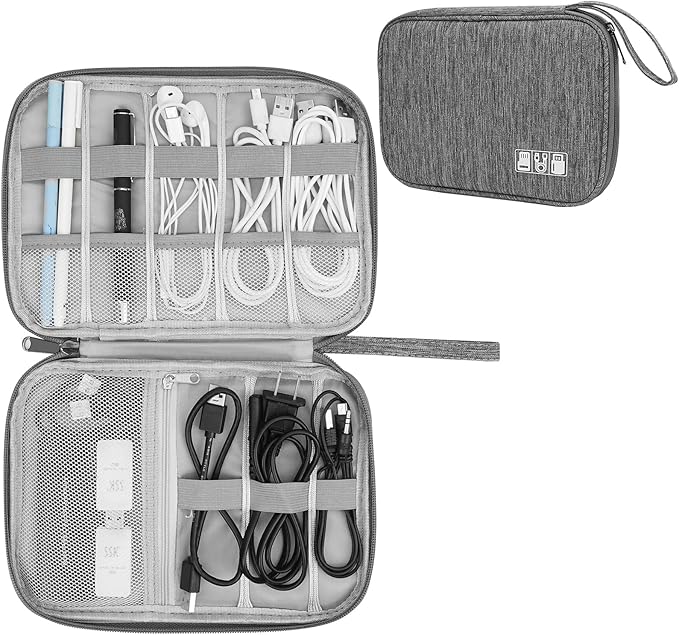 XINGXINRONG Electronic Organizer Travel Universal Cable Organizer Electronics Accessories Bag for Cable, Charger, Phone, USB, SD Card,1Pack