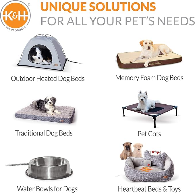 K&H Pet Products Self-Warming Dog Crate Pad, Small Self Heated Dog & Cat Bed Mat, Portable, Machine Washable, No Electric Needed, Adjustable Fit, Non-Slip Bottom - Small 25 X 20in Gray