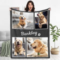 Ecautly Personalized Pet Memorial Gifts, Custom Dog Blanket with Photos and Name, Personalized Pets Blankets with Picture, Puppy Bereavement/Passing Away Gifts
