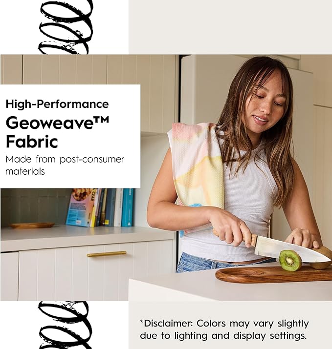 GEOMETRY Kitchen Dish Cloths - Spring & Summer Collection - Premium Dishcloths with Geoweave - Absorbent & Fast Drying Kitchen Towels - Blue Garden Wings, 10" x 10" - 3-Pack