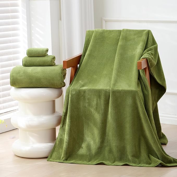 Akzpe 40x80 Inches Bath Sheets Towels for Adults Oversized Bath Towels Extra Large Luxury Super Soft Absorbent Quick Dry Microfiber (Sage Green,6PCS)