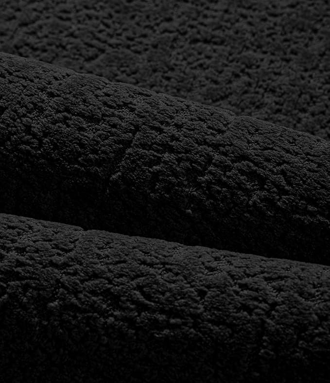 Chakme 2 Piece Bathroom Rug Sets, Ultra Thin Bath Mat, Absorbent, Non Slip, Machine Washable, Black, 17" x 24" / 17" x 30" / 17" x 59"