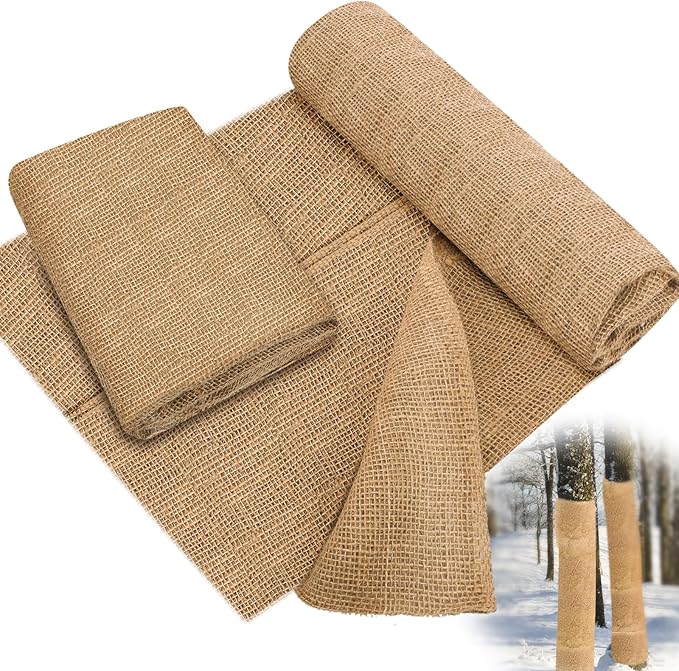 Buryeah 60 Inch x 50 ft Burlap Fabrics Roll Natural Gardening Multipurpose Burlap Weed Barrier Garden Landscape High Density Fabric Jute for Outdoor Home Craft Party Decor Wedding