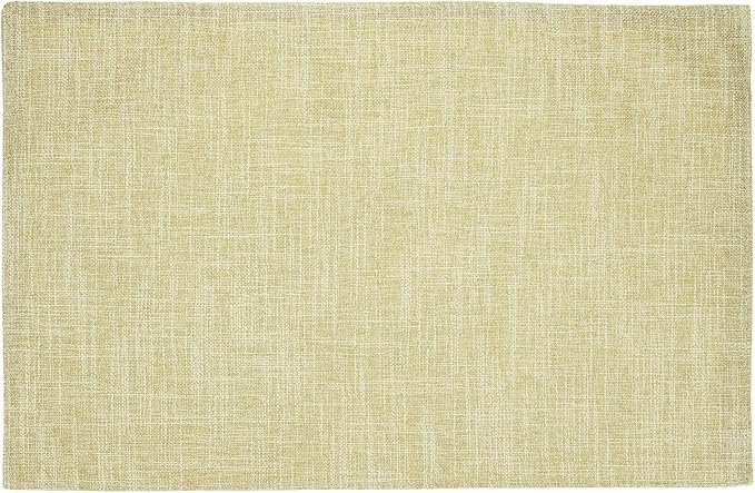 HARFINGTON 4pcs Linen Fabric Placemats 12" x 18" Polyester Rectangle Place Mats Machine Washable Heat Resistant Kitchen Table Mats for Outdoor Indoor Party Family Holiday, Grass Green
