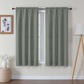 Lecloud Bessie Olive Green Curtains 63 Inch Length 2 Panels, Light Filtering Curtains for Bedroom, Faux Linen Textured Rod Pocket Curtain Drapes, Window Treatments for Living Room, Each 40 W x 63 L
