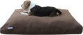 Dogbed4less Extra Large Memory Foam Dog Bed Pillow with Orthopedic Comfort + Waterproof Liner and Durable Pet Bed Denim Cover 47"X29", Brown