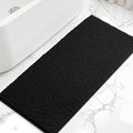 SUBRTEX Bathroom Rugs, 24" x 55" Chenille Bath Rug Soft Short Plush Bath Mat Soft Shower Mat Water Absorbent Shower Mat Quick Dry Machine Washable, Black