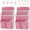 Someteth Hanging Basket for Organizing, Wall Organizer with Pockets and Over The Door Organizer，Can for Home, Closet, Office and Camper (2 Pink)
