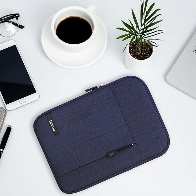 Lacdo Tablet Sleeve Case for 13 inch New iPad Pro M5 M4 2025-2024, 13 inch New iPad Air M3 M2, 12.9" iPad Pro 6 5 4 3 2022-2018 with Magic Keyboard and Smart Keyboard Folio Protective Bag, Blue