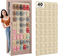 Hualleko 40-Pocket Over the Door Shoe Organizer - Large Mesh Pocket Hanging Shoe Organizer,Behind the Door Shoes Storage Holder Hanger