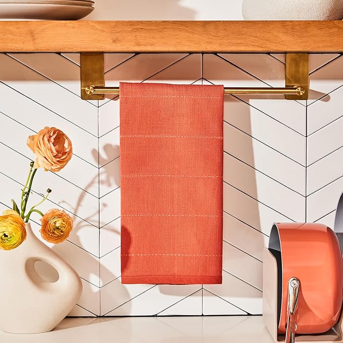 Caraway Tea Towels - Reusable Dish Towels - Made from 100% Organic Cotton - Highly Absorbent & Lint-Free - Perfect for Kitchen Cleanup or Table Setting - Extra Large Size - Cream