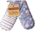 Maison d' Hermine Sweet Rose Lavender 100% Cotton Double Oven Glove with Loop Heat Resistant BBQ Cooking Baking Grilling Microwave Barbecue Spring/Summer (7.5 Inch by 35 Inch)