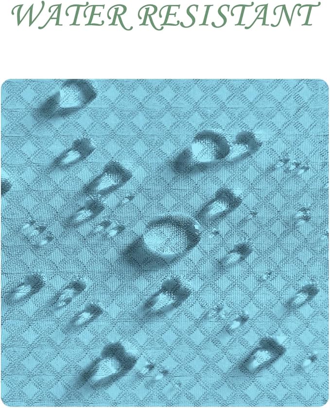 ggaimwf 72x96 Inch Solid Color Shower Curtain for Bathroom Waffle Bath Water Resistant Fabric Curtains Baby Blue Modern Thick Shower Stall Curtain with Metal Hooks
