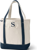 Lands' End Pre-Monogrammed Letter Canvas Tote Bag