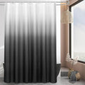 MitoVilla Black White Shower Curtain 72 x 78, Long Waffle Fabric Shower Curtains for Modern Luxury Bathroom Decor, Heavy Duty Hotel Cloth Shower Curtains 78 inch Long, Black Ombre