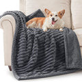 AIPERRO Waterproof Dog Blanket for Medium Dogs, Washable Soft Puppy Cat Blankets Flannel Cotton Velour for Sofa Couch Protector, Comfort & Security Reversible Bed Protection for Pet, 30"X40", Gray