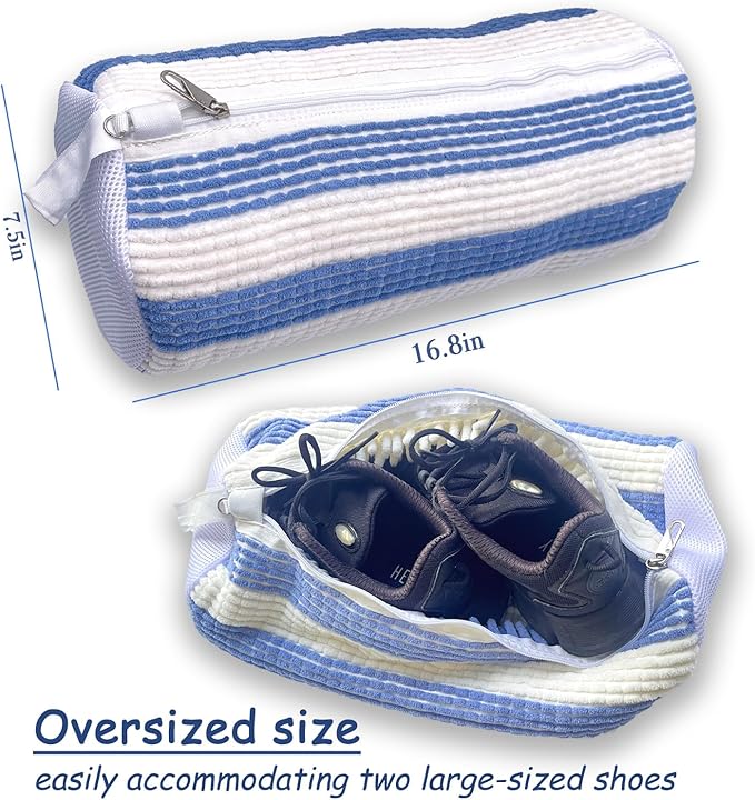 Meruya XXL Shoe Washing Machine Bag-Set of 2 Shoe Washing Bags for All Shoe Sizes, 360° Deep Clean Laundry Bag, Reusable Shoe Bag for Washing Machine, Shoe Cleaning Bag for Sneakers Tennis Shoes Sock