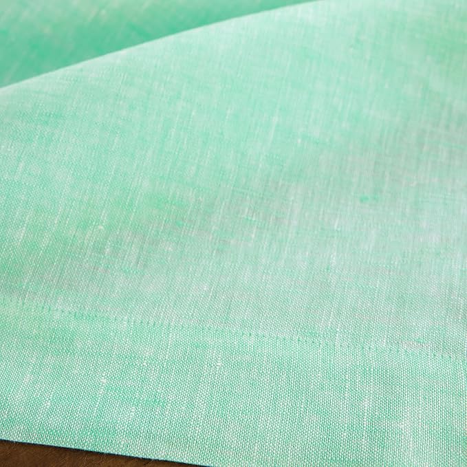 Solino Home Linen Cloth Napkins Set of 4-100% Pure Linen Chambray Aqua Dinner Napkins 20 x 20 Inch for Winter, Spring, Easter - Athena, Handcrafted and Machine Washable