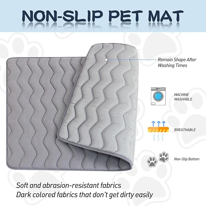 Bubble bear Dog Crate Mat - Upgraded Thick, Ultra Soft, Washable & Anti-Slip Kennel Pad for Small/Medium/Large Dogs, Dark-Hued to Hide Stains (59"x35")