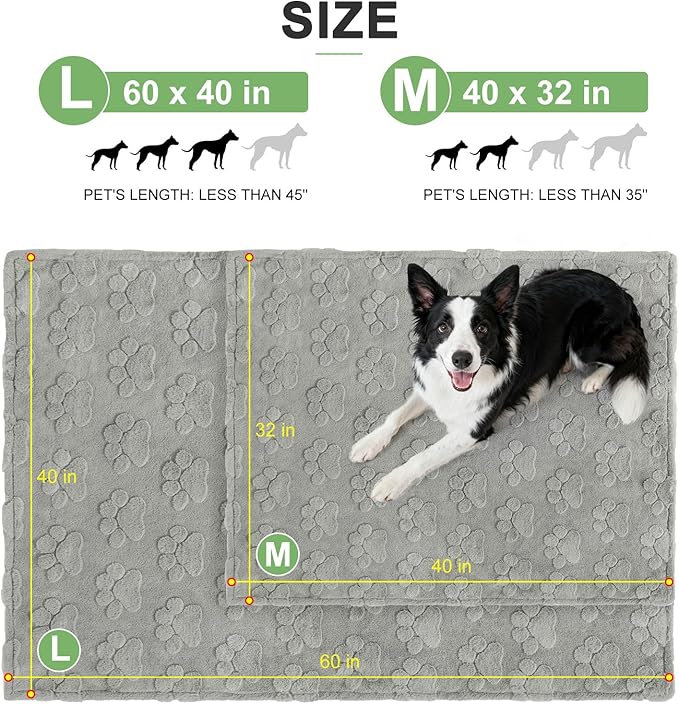 BEAUTYZOO Waterproof Dog Blankets for Large Dogs, Dog Blanket for Couch Sofa Bed, Super Soft Premium Coral Fleece Throw Cat Puppy Blanket, Reversible Furniture Protector, Washable Pet Blanket 40x60IN